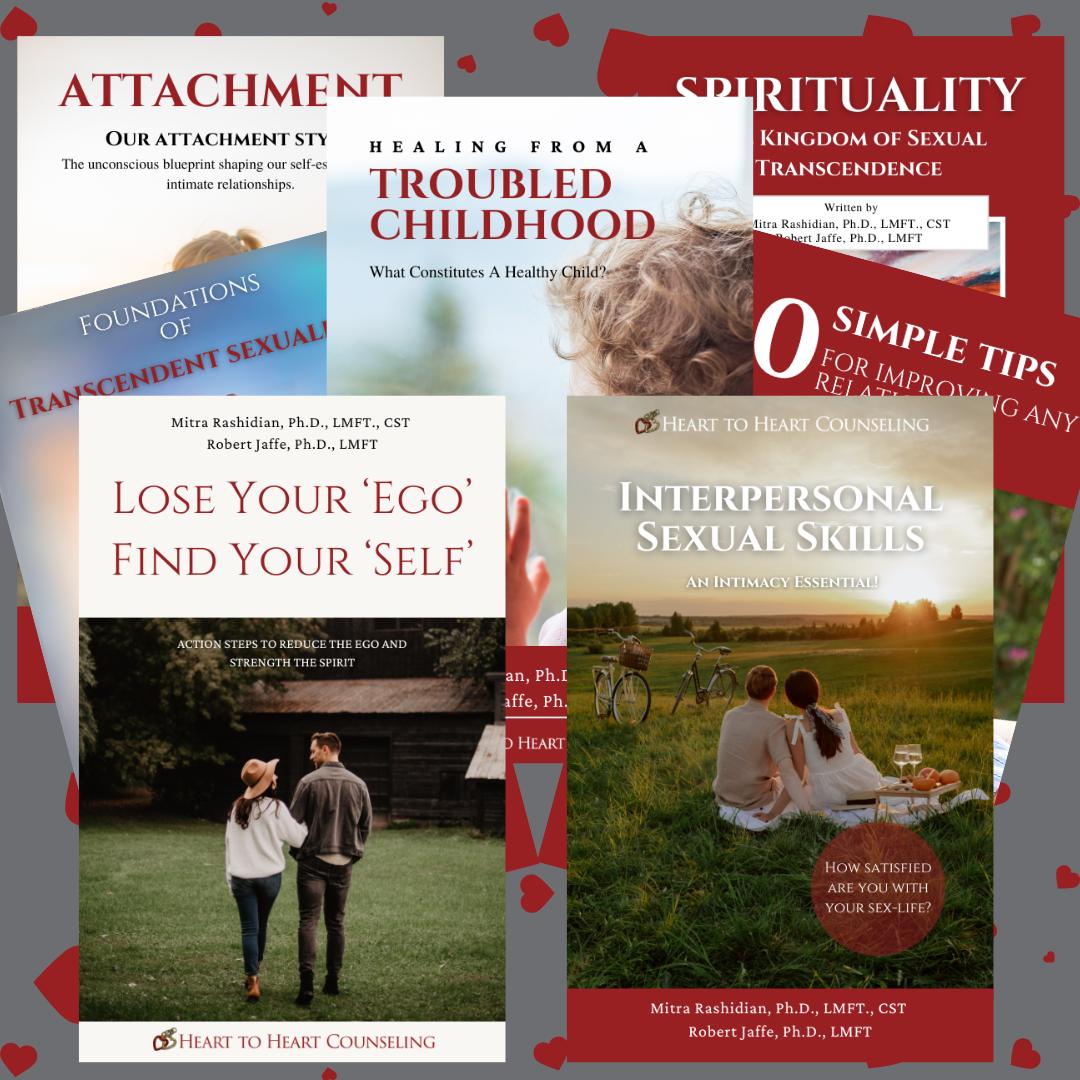 a collage of all of Heart to Heart Counseling's e-books.